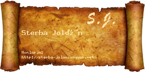Sterba Jolán névjegykártya